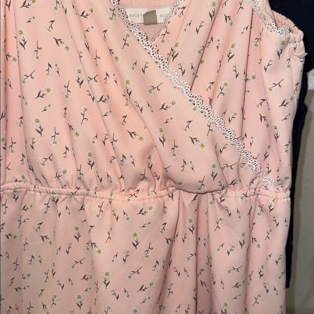 Backyard Roses Pink Floral Mini Dress medium - Picture 4 of 4